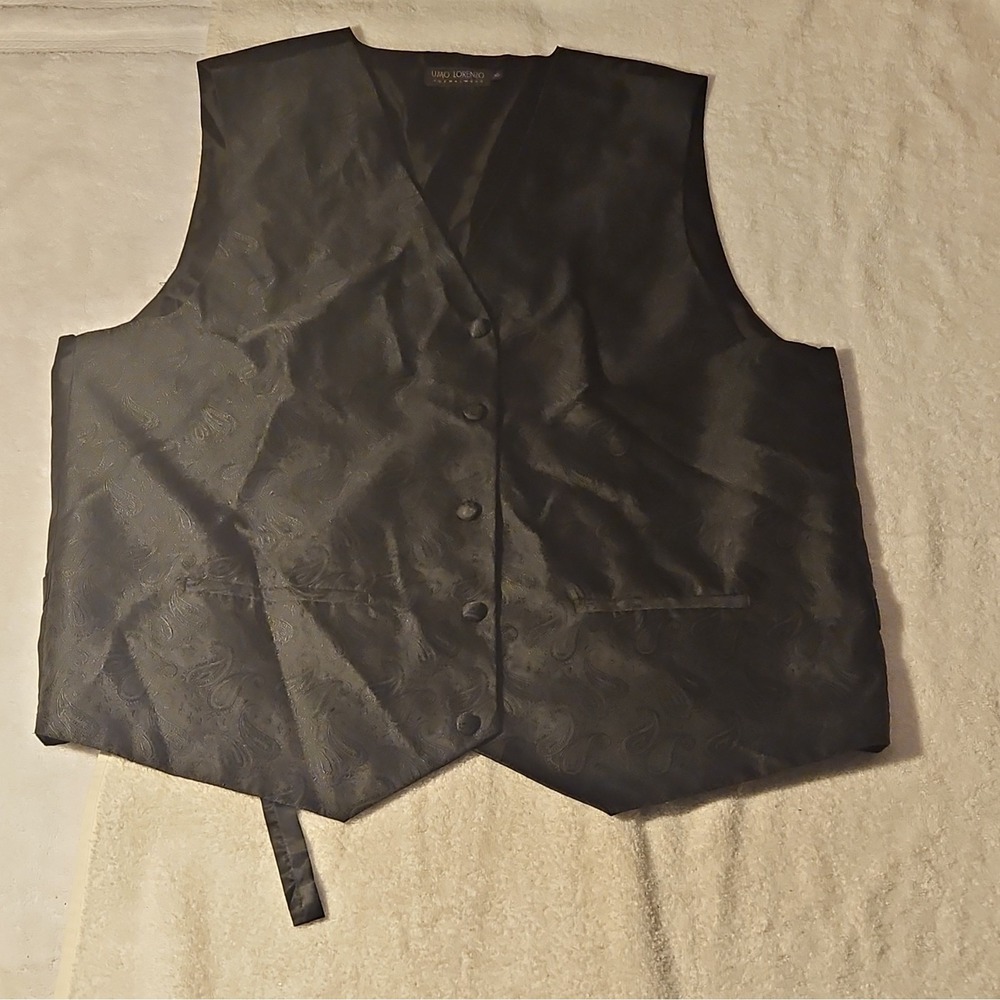 Umo Lorenzo Men's Formal Tuxedo Vest Waistcoat‎ Black Paisley Size XL